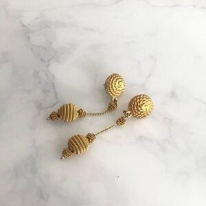 Vintage Gold Tone Pierced Earrings